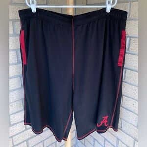 Alabama Crimson Tide Black Drawstring Shorts With Exposed Red Seams A Logo